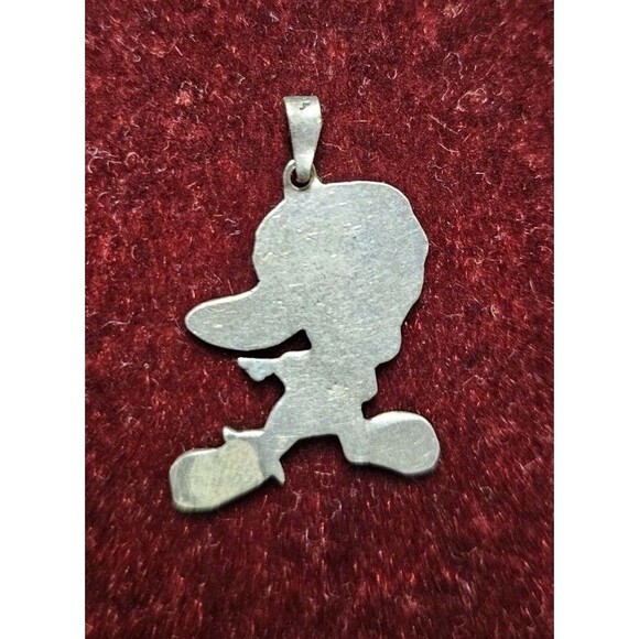 Vintage Tweety Bird Silver Enamel Charm Pendant - Picture 3 of 7
